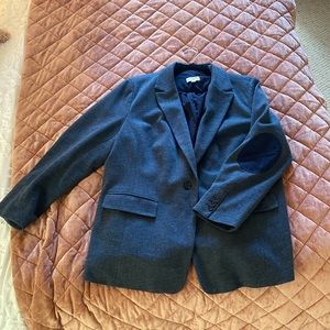 Loft Navy Tweed Cotton Blazer